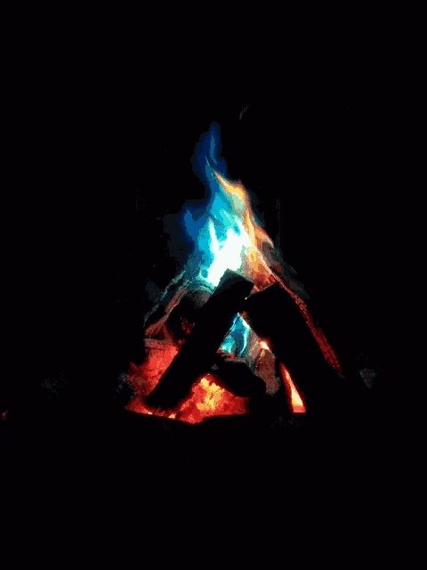 Camp Fire Colorful Campfire GIF
