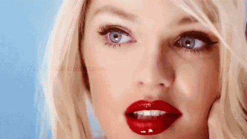 Candice Swanepoel Red Lips GIF