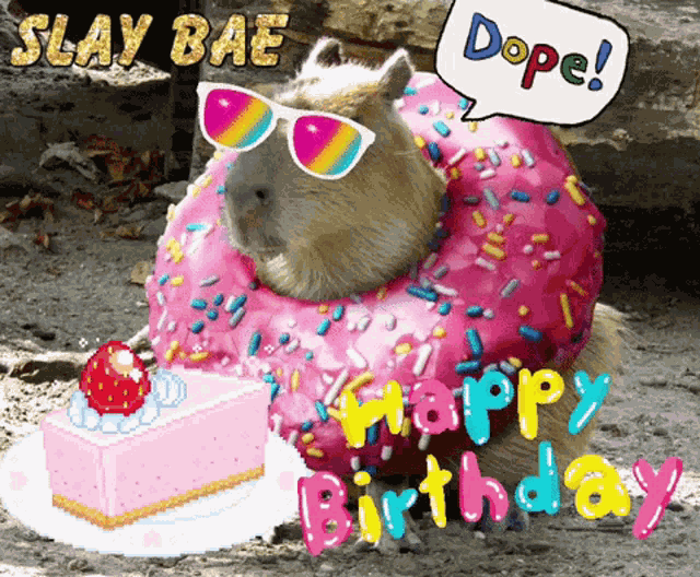 Capybara Happy Birthday GIF