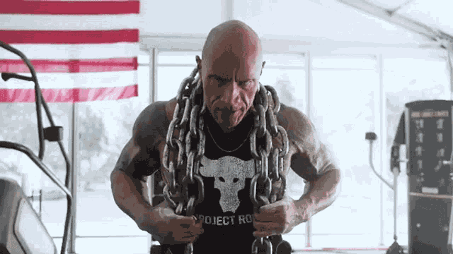 Carrying Chains Dwayne Johnson GIF