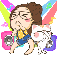 Cat And Lady Dance Cat Dance Sticker