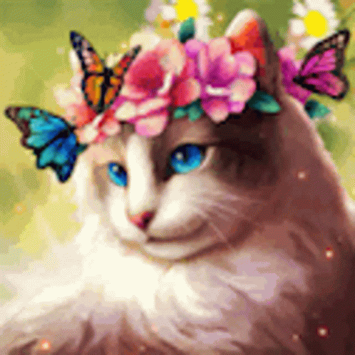 Cat Butterflies GIF
