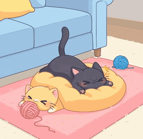 Cat Cushion Doodle Derps GIF