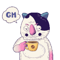 Cat Meme Gm Sticker