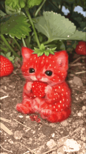 Cat Meme Strawberry Cat GIF