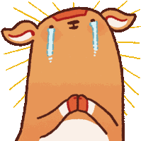 Chabo Feeling Touched With Hands Clasped And Tears Sticker