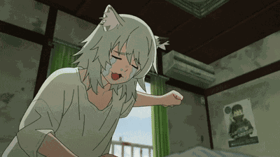 Chainsmoking Cat Anime GIF