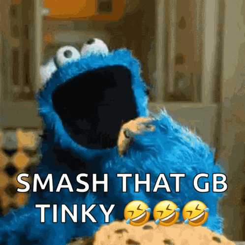 Champagne Barbie Cookie Monster GIF