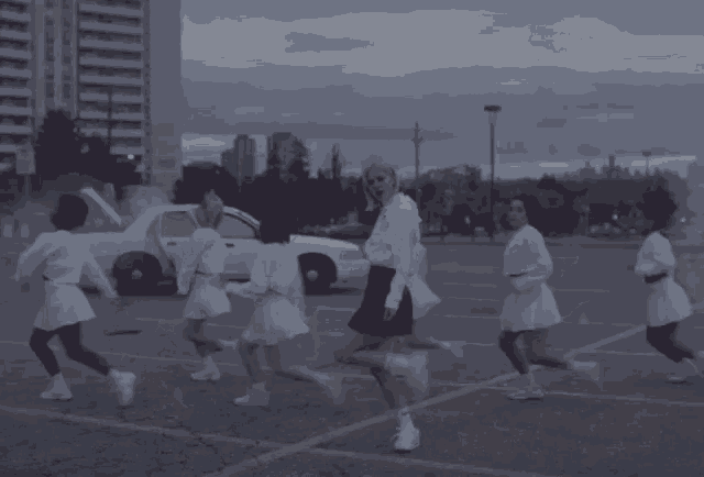 Cheerleaders Parking Lot GIF