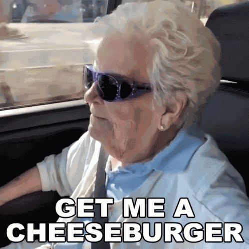 Cheeseburger Grandma GIF