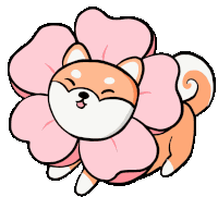 Cherry Blossom Shiba Inu Sticker