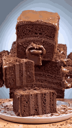 Chocolate Cake Eating GIF