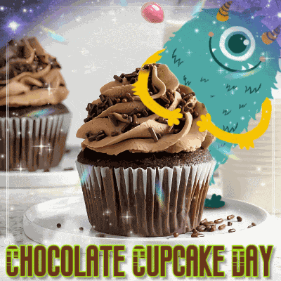 Chocolate Cupcake Day GIF