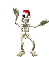 Christmas Dancing Skeleton Sticker