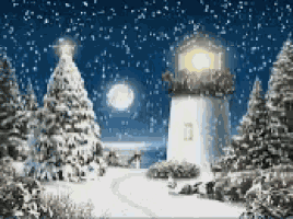 Christmas Is Coming Light House GIF