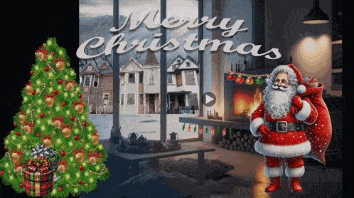 Christmas Tree Fireplace GIF