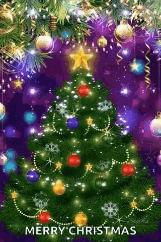 Christmas Tree Glitter GIF