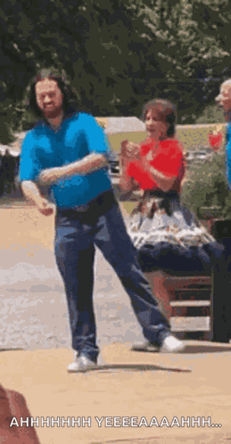 Clogging Blue Shirt GIF