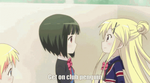 Club Penguin Kissing Get On Club Penguin Uwu GIF