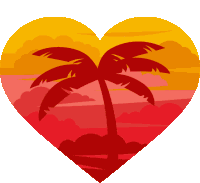 Coconut Tree Summer Fun Sticker