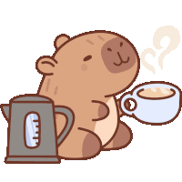 Coffee Bara Capybara Sticker
