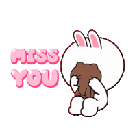 Cony And Brown Miss You Sticker