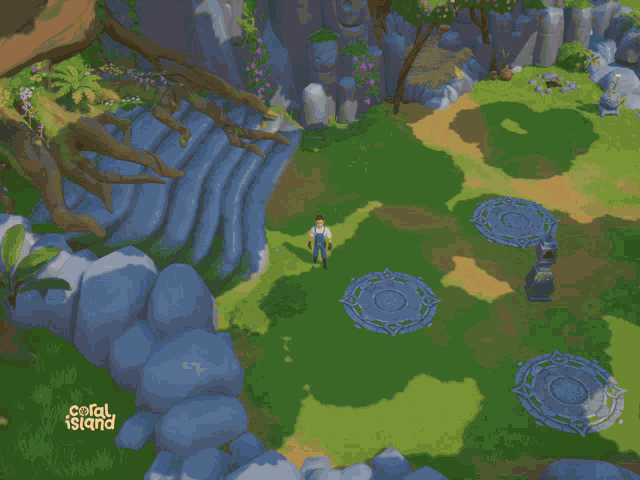 Coral Island Stairway Games GIF