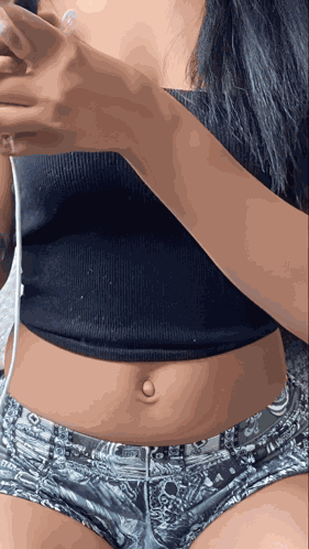 Croptop Bellybutton GIF