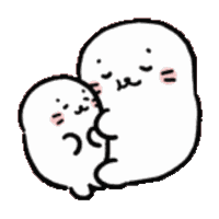 Cuddling Seal Sticker
