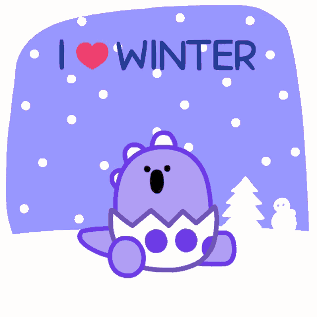 Cute Dinosaur Dino Winter GIF