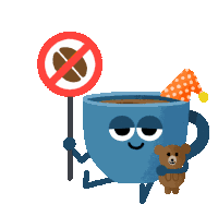 Decaf Coffee Is Sleepy And Holding Teddybear Sticker