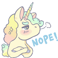 Defiant Unicorn Says Nope In English Sticker