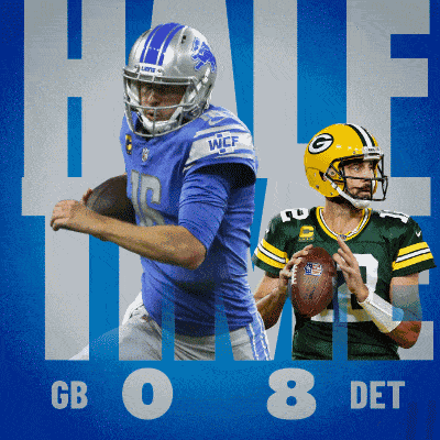 Detroit Lions (8) Vs. Green Bay Packers (0) Half-time Break GIF