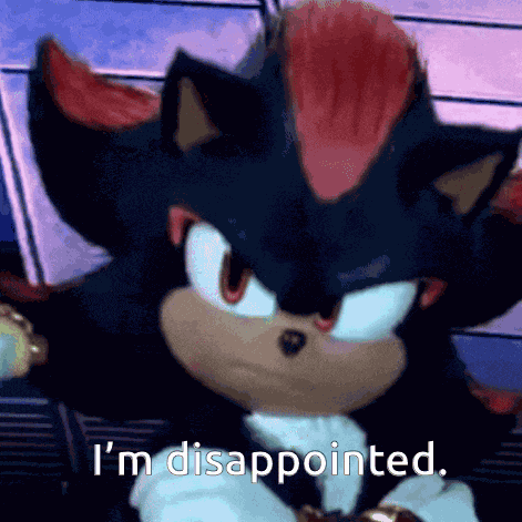 Disappointment Shadow The Hedgehog GIF