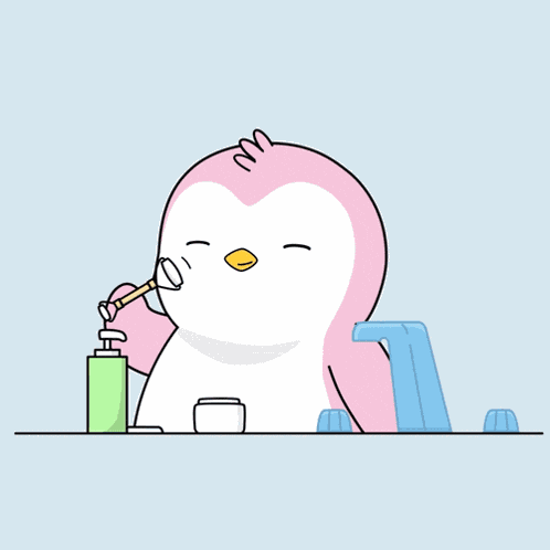 Doing A Facial Roller Pudgy Penguins GIF