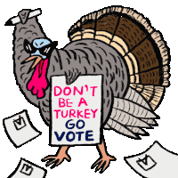 Dont Be A Turkey Go Vote Sticker