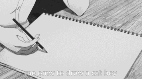 Drawing Cat Boy GIF