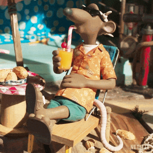 Drinking Chicken Run Dawn Of The Nugget GIF