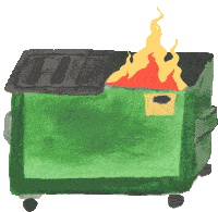 Dumpster Fire Watercolor Sticker
