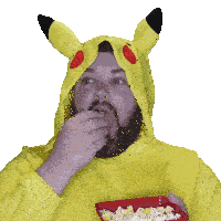 Eating Popcorn Brain Hull Sticker