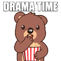 Eating Popcorn Drama Time Sticker