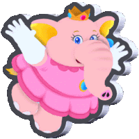 Elephant Peach Princess Peach Sticker