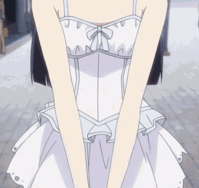 Embarrassed White Dress GIF