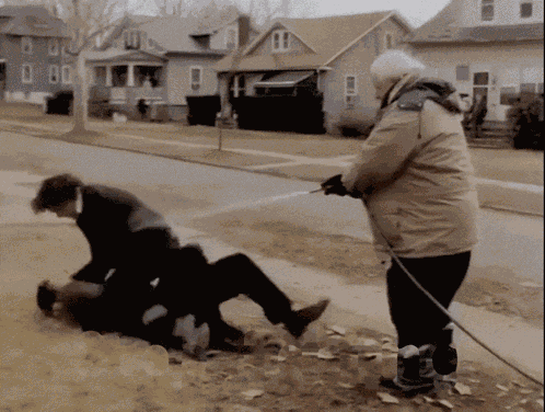 Fighting Get Off My Lawn GIF