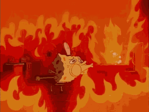 Fire Spongebob GIF