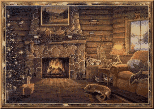 Fireplace Christmas GIF