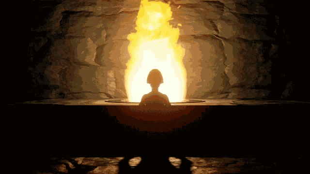 Fireplace Entombed In Gold Forever GIF