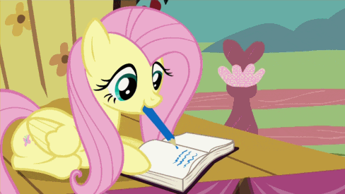 Fluttershy Writing GIF