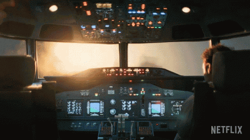 Flying An Airplane Blood Red Sky GIF