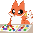 Fox Painting Sticker